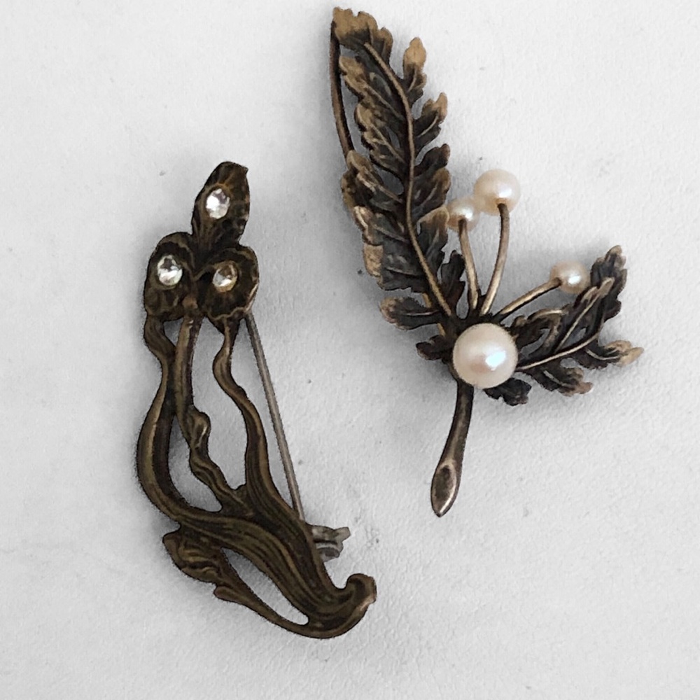 Floral Brooch Set w/ Wells Sterling